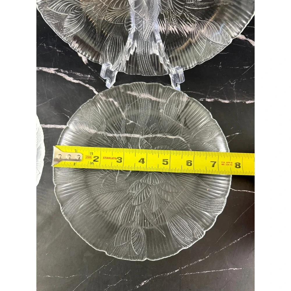 VTG NIB Set of 4 Arcoroc Magnolia Tempered Glass 7 5/8in Salad Plates